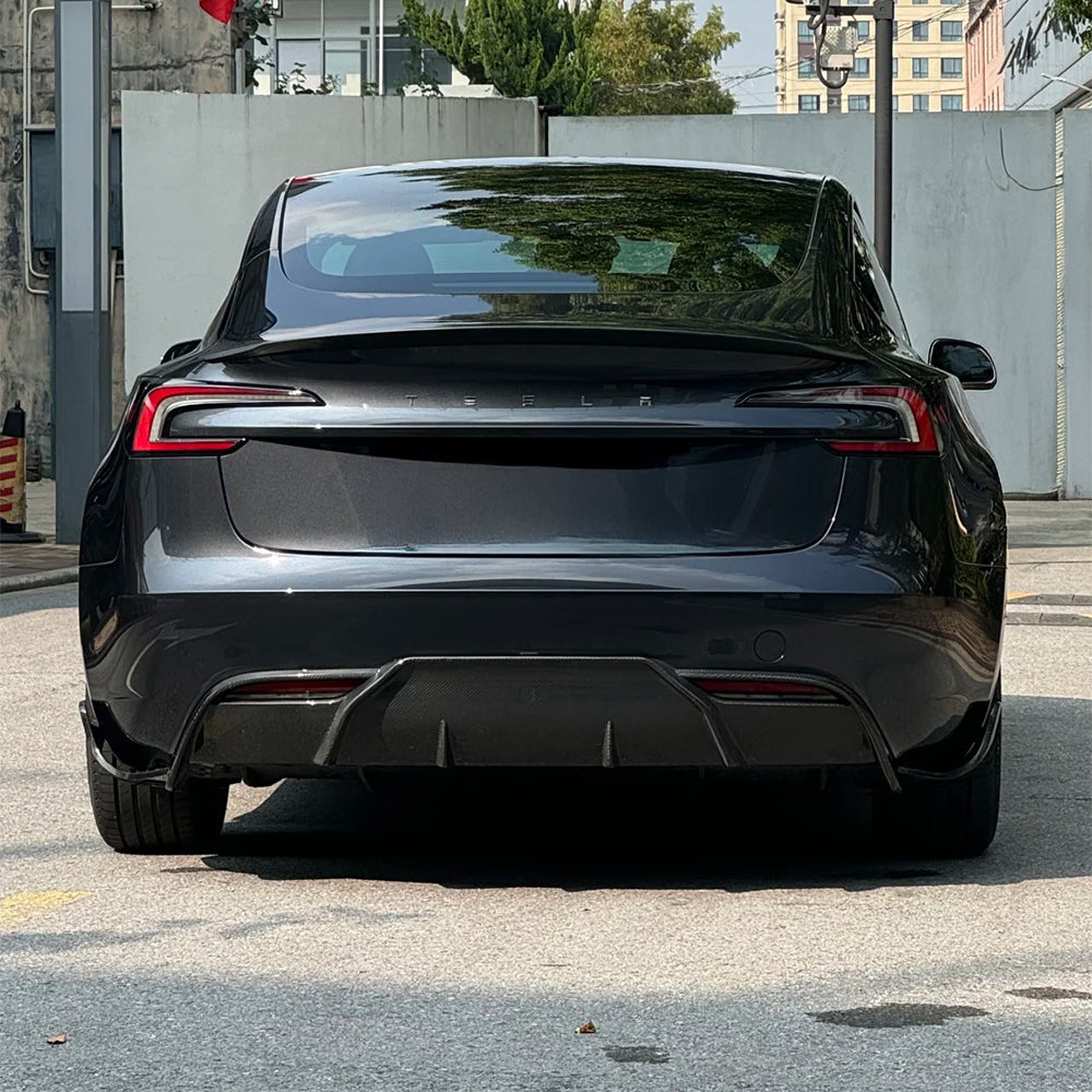 Real Carbon Fiber Rear Diffuser for Tesla Model 3 2024+