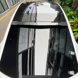 Top view of carbon fiber rear roof spoiler for Model Y Juniper