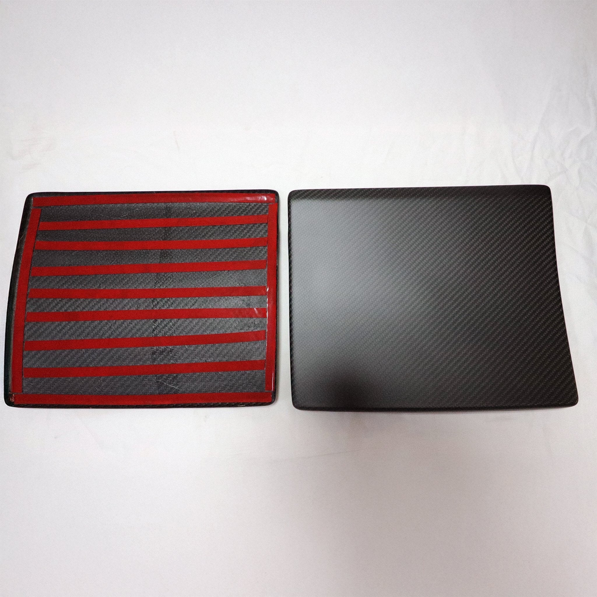 Back view of Real Carbon Fiber Seat Back pocket Covers for 2024+ Tesla Model 3 Highland