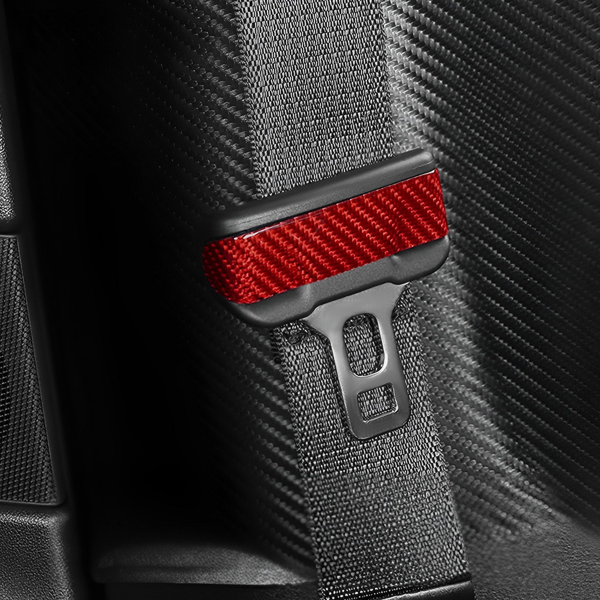 Tesla Model 3/Y red Carbon Fiber Seat Belt Covers