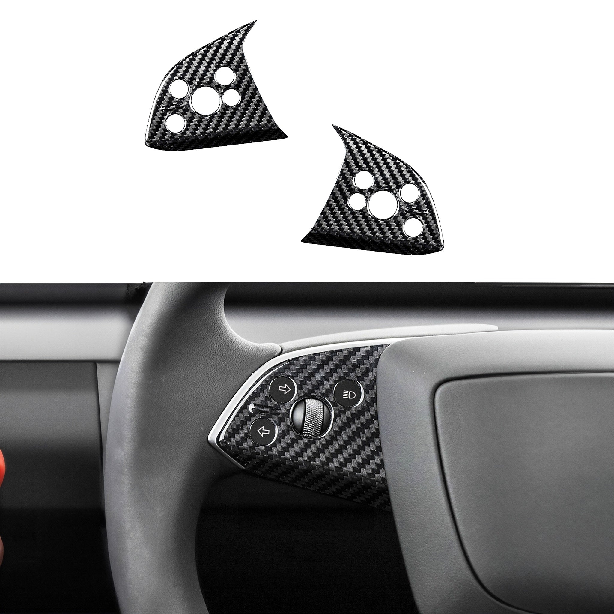 Tesla Model 3 Highland Carbon Fiber Steering Wheel Trim
