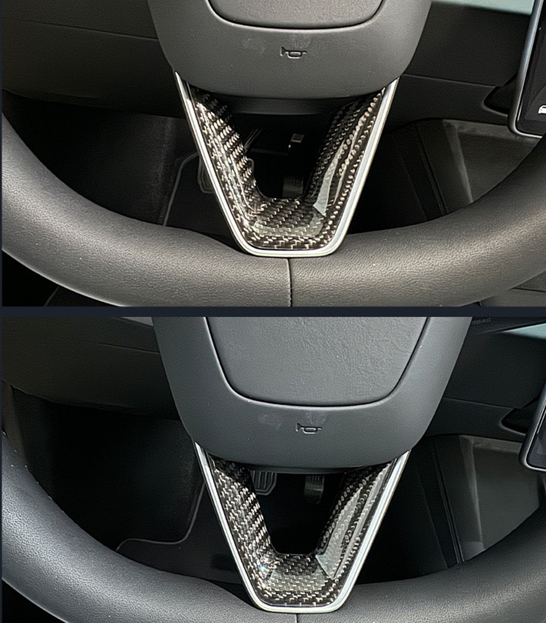 Tesla Model 3 Highland Carbon Fiber Steering Wheel Trim