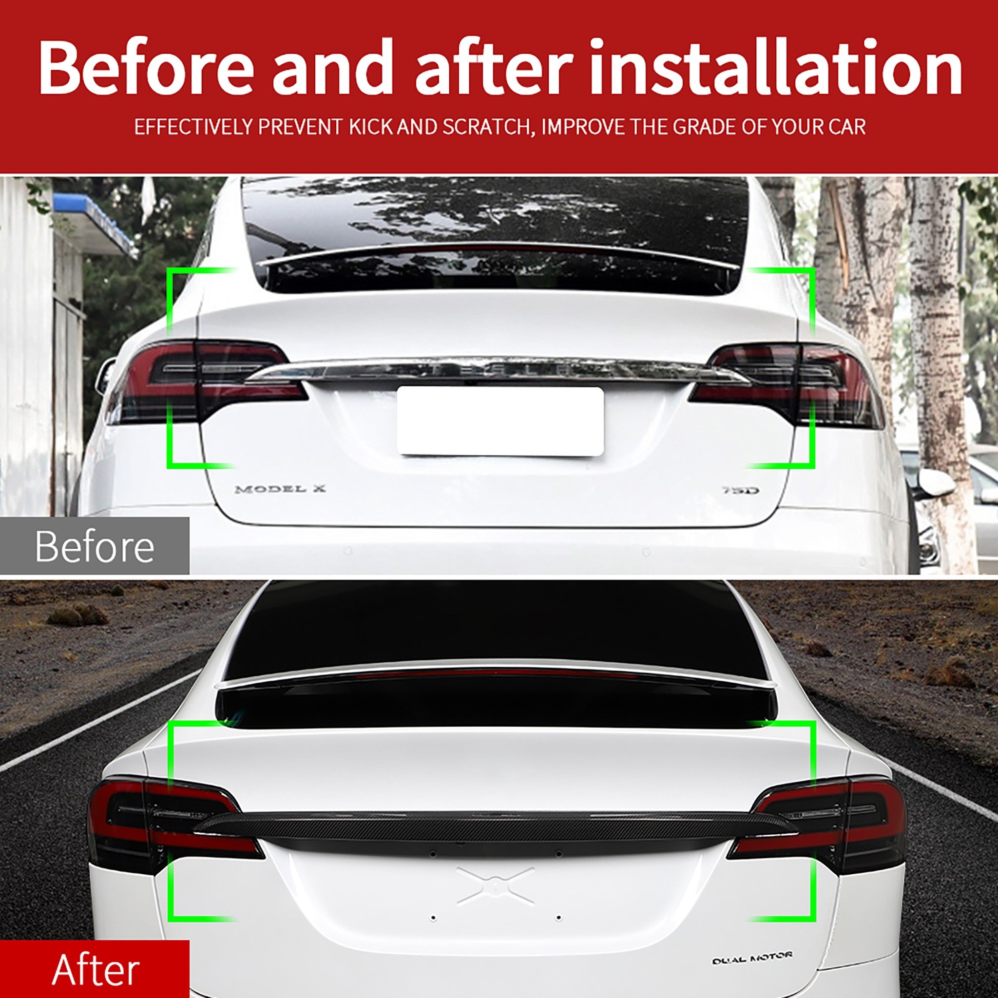 Carbon Fiber Tailgate Trim Cover for 2021 – 2026 Tesla Model X