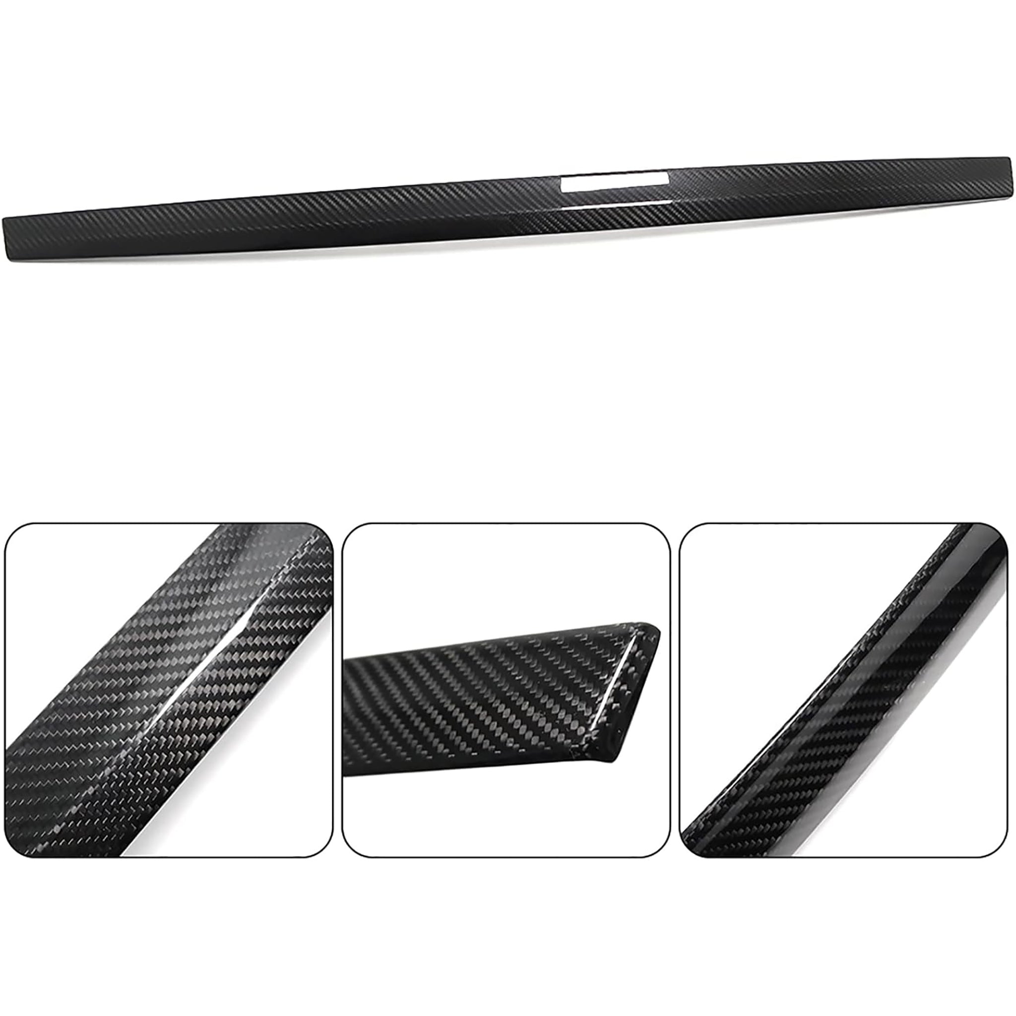 Real Carbon Fiber Tailgate Trim Cover for Tesla Model S 2021-2026