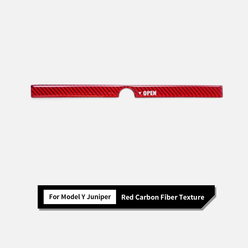 Red carbon fiber texture for model Y Juniper trunk button accent sticker
