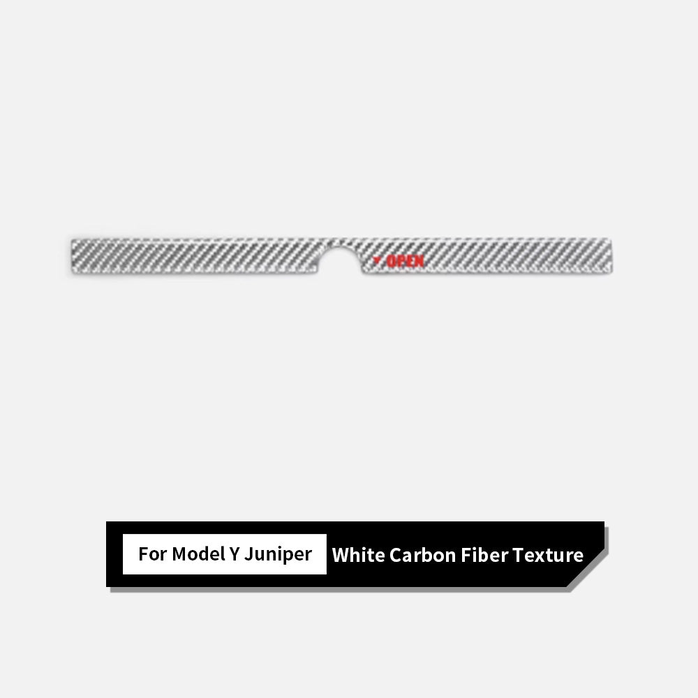 White carbon fiber texture for model Y Juniper trunk button accent sticker