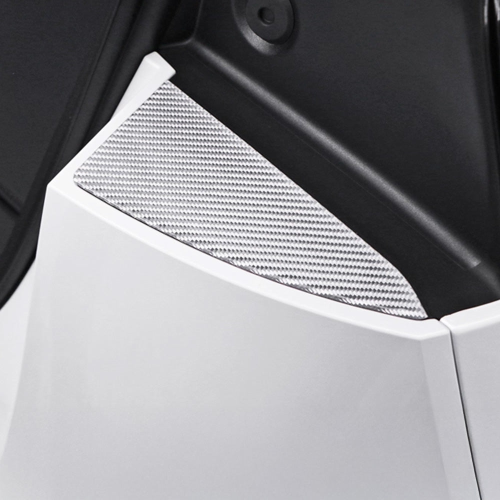 White Carbon Fiber Trunk Trim Cover for Tesla Model 3 Highland & Model Y Juniper