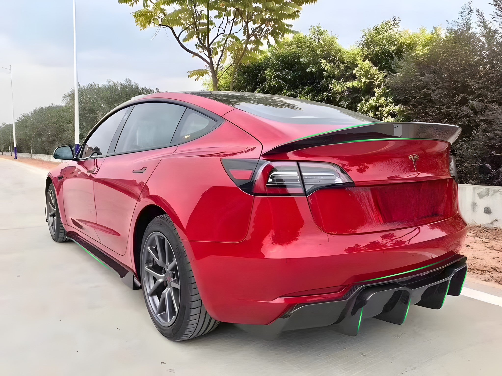 Teego V-Style Carbon Fiber Aero Kit for Tesla Model 3 (2017-2023)