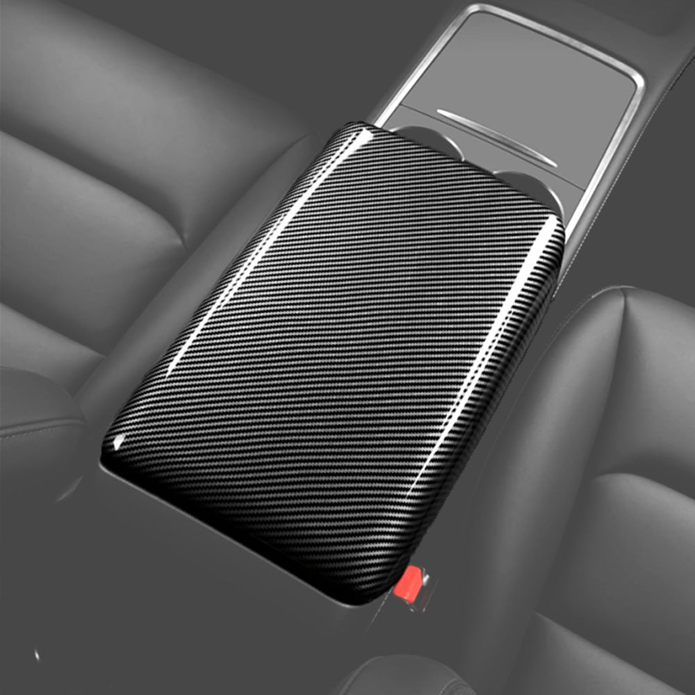 Real Carbon Fiber Armrest Cover For Tesla Model 3 / Y - Luxury & Sporty Interior Upgrade