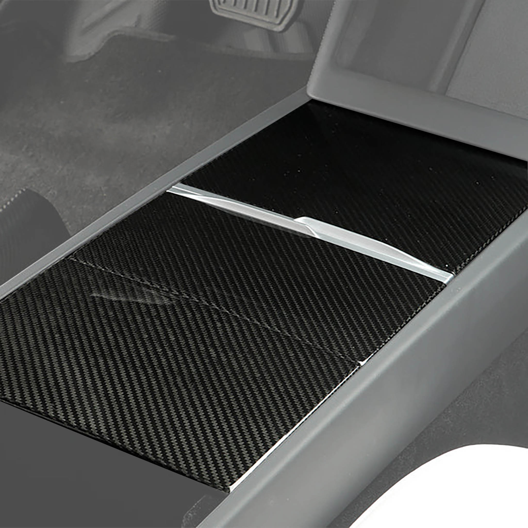 Real Carbon Fiber Center Console Overlays for Tesla Highland 2024+ Model 3 (3 pieces)