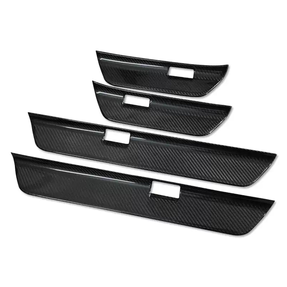 Real Carbon Fiber Door Sill Covers for Tesla Model 3 & Model Y (2017-2025+)