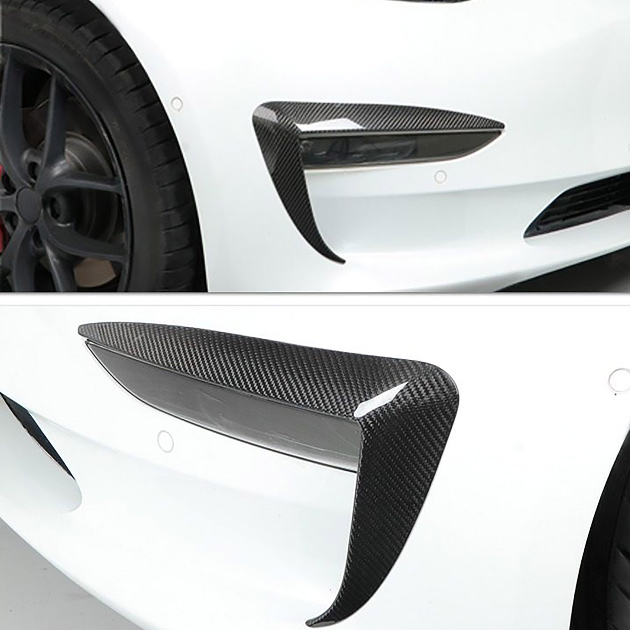 Tesla Model 3/Y/S/X Carbon Fiber Foglight Trim | Aero Upgrad