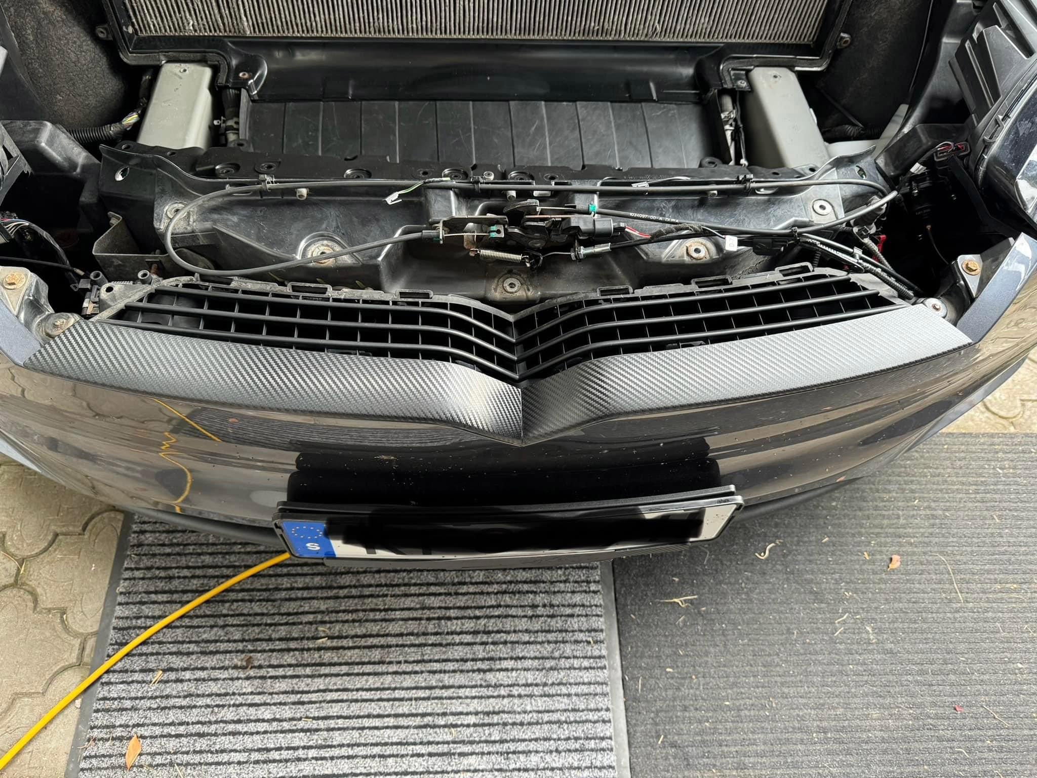 Tesla Model S Carbon Fiber Front Bumper Inlay | High-Gloss OEM Style Upgrade 2016-2025