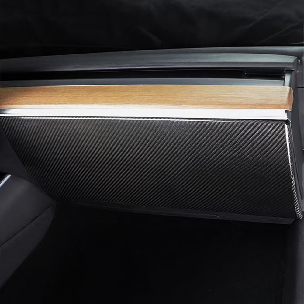 Real Carbon Fiber Glove Box Cover for Tesla Model 3 & Model Y - Luxury Interior Upgrade