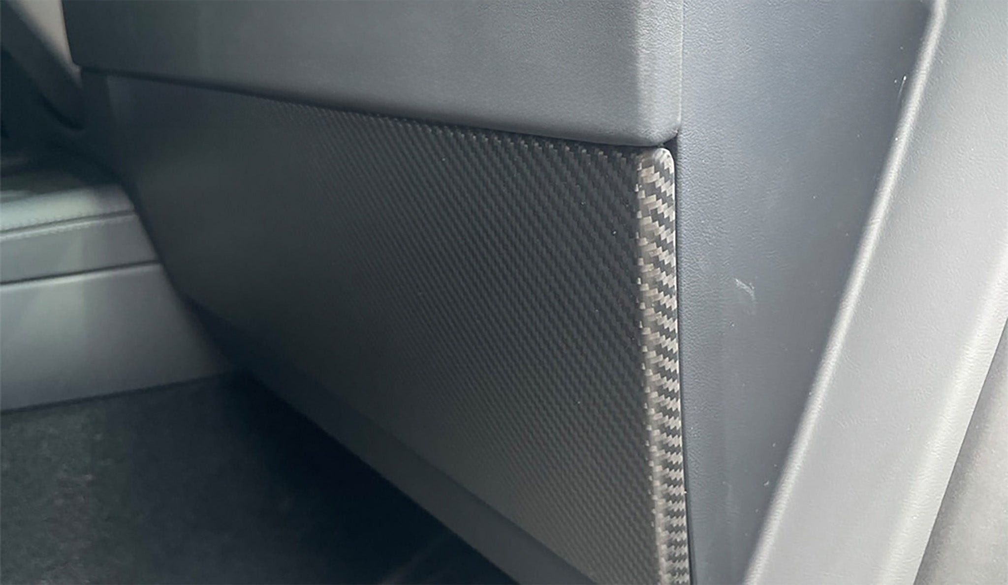 Real Carbon Fiber Glove Box Cover for Tesla Model 3 & Model Y - Luxury Interior Upgrade