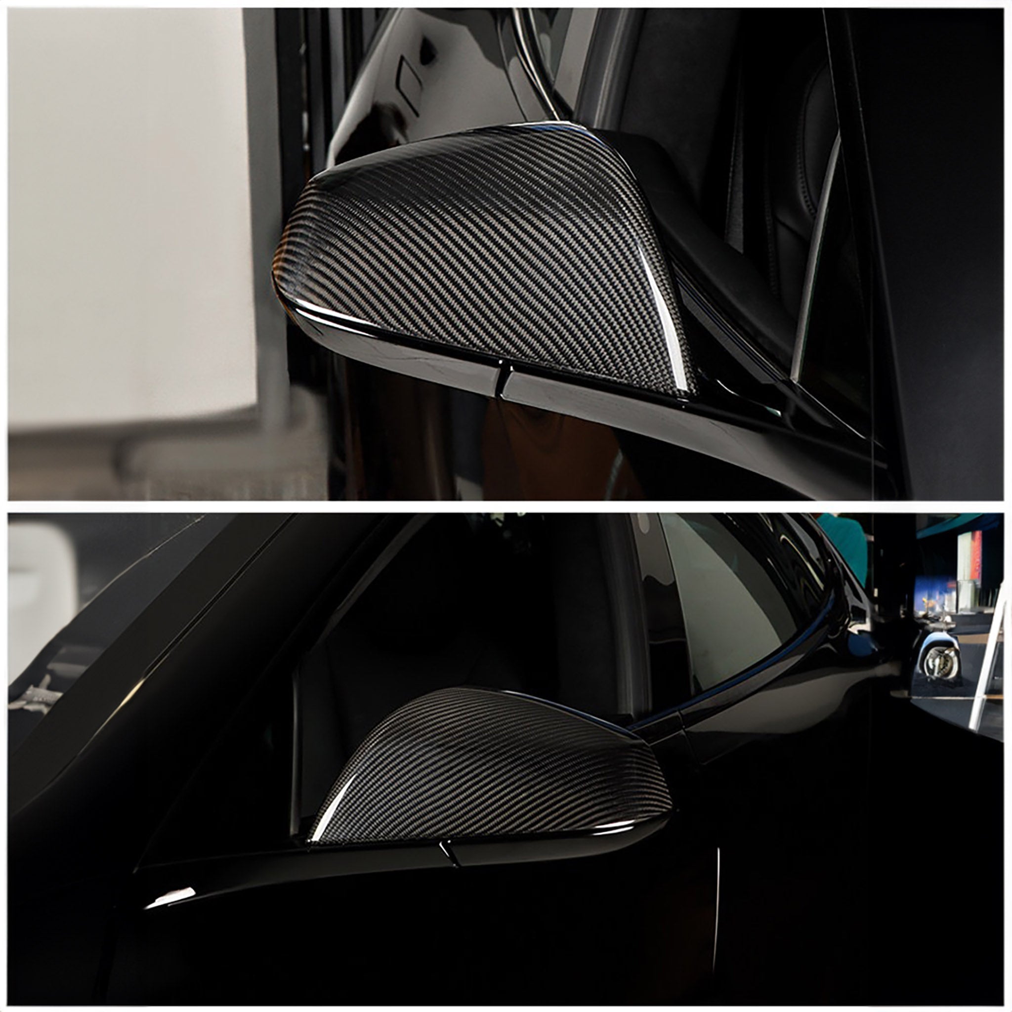 Real Carbon Fiber Mirror Covers For Tesla Model S Pre-refresh & Newer 2014-2026+