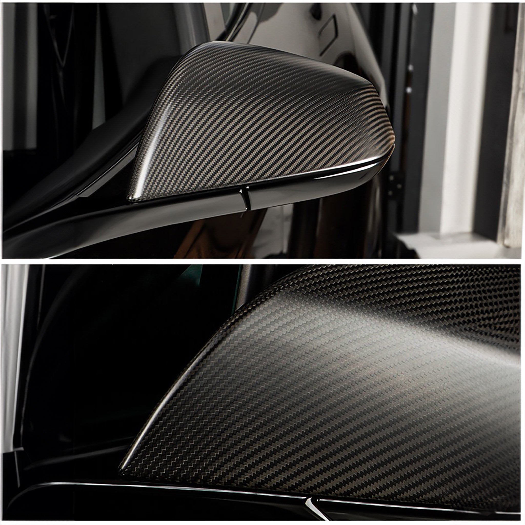 Real Carbon Fiber Mirror Covers For Tesla Model S Pre-refresh & Newer 2014-2026+