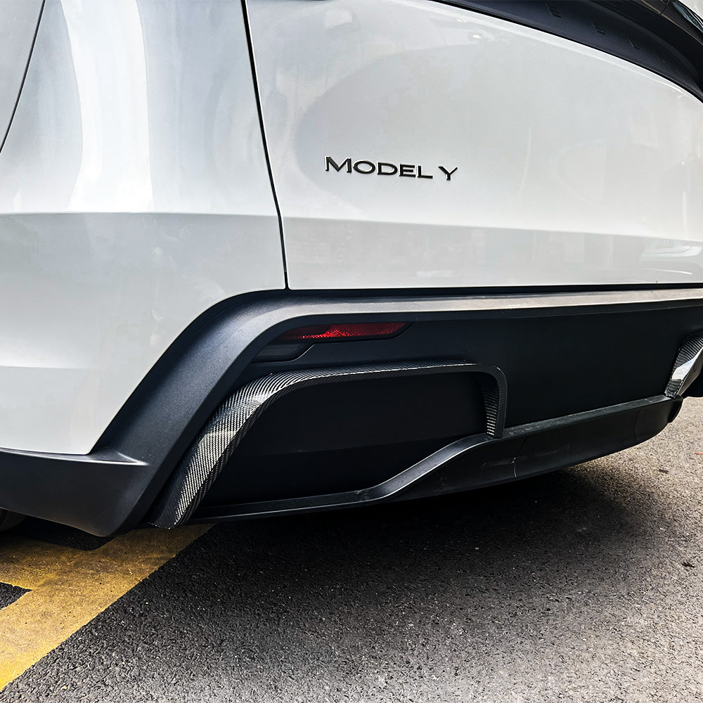 Real Carbon Fiber Rear Bumper Trim for Tesla Model Y Juniper
