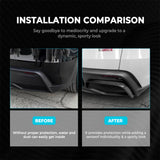 Installation comparison: Real Carbon Fiber Rear Bumper Trim for Tesla Model Y Juniper