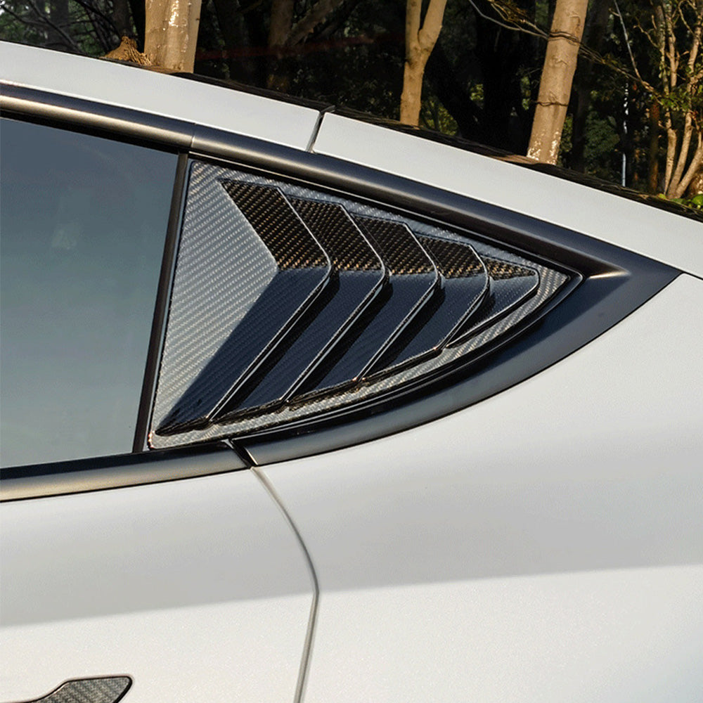 Real Carbon Fiber Rear Side Window Vented Louvers (Gen. 2)for Tesla Model Y