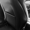 Close-up view of Real Carbon Fiber Seat Back Cover installed on 2024+ Tesla Model 3 Highland