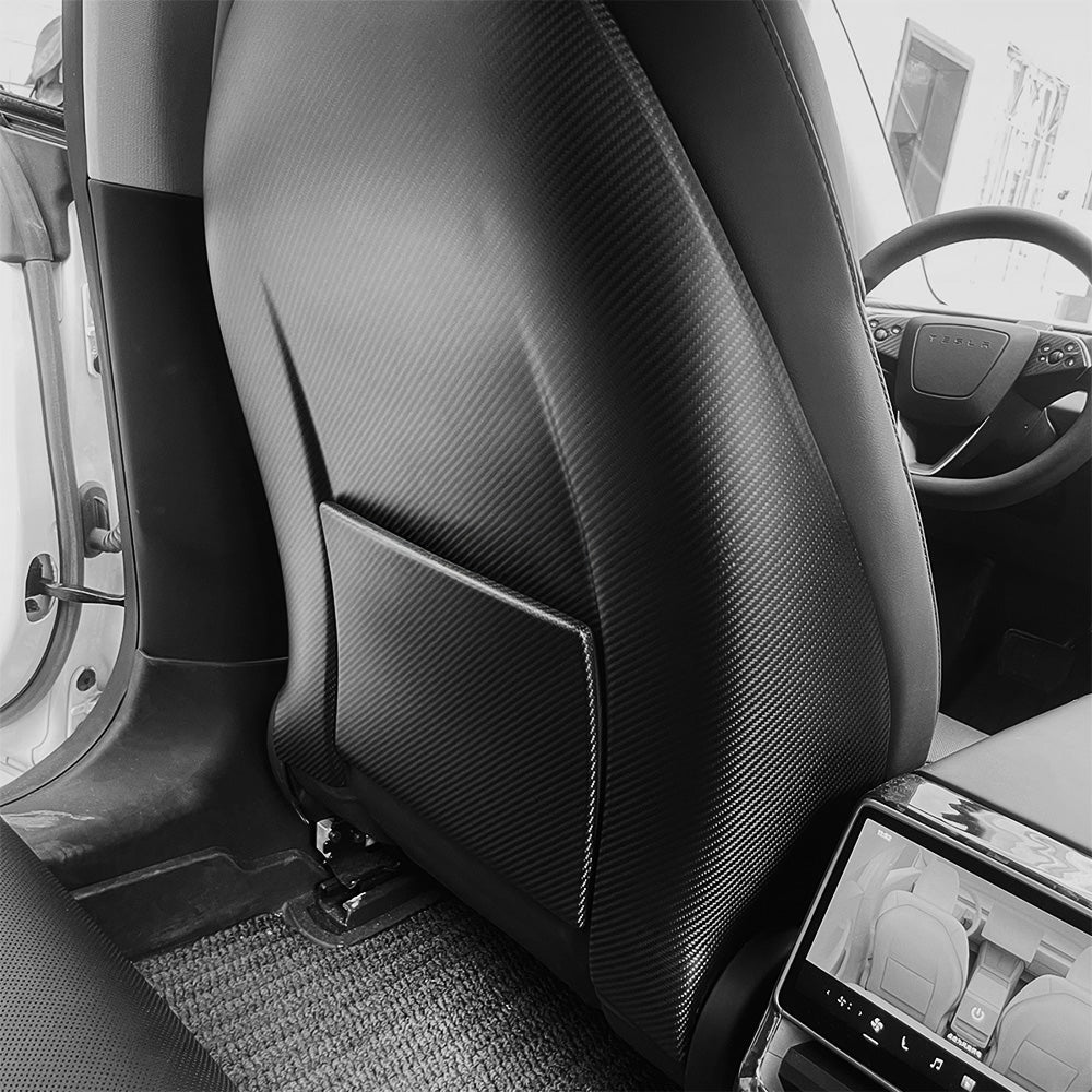 Real Carbon Fiber Seat Back Covers for 2024+ Tesla Model 3 Highland