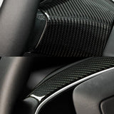 Real Carbon Fiber Steering Wheel Trim Cover for 2024+ Tesla Model 3 Highland & 2025+ Model Y Juniper (1x1 Plain Weave & 2x2 Twill Weave)