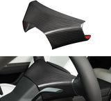 Real Carbon Fiber Steering Wheel Trim Cover for 2024+ Tesla Model 3 Highland & 2025+ Model Y Juniper (1x1 Plain Weave & 2x2 Twill Weave)