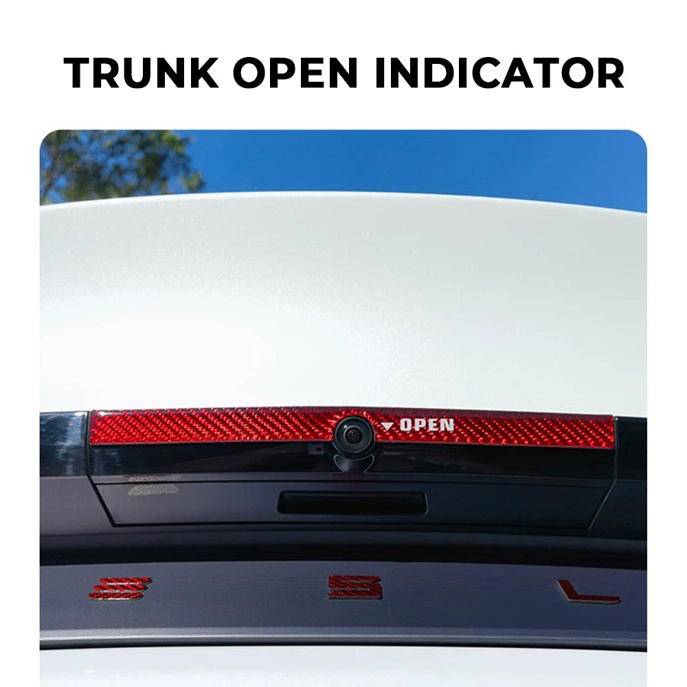 Real Carbon Fiber Trunk Button Accent Sticker for Tesla Model Y Juniper – Black/Red/White