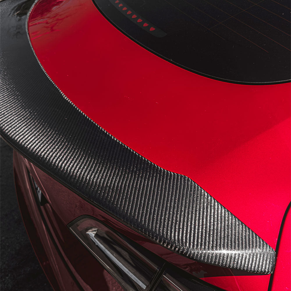 Tesla Model 3 (17-23) V-Style Real Carbon Fiber Rear Spoiler