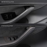 Real Carbon Fiber Window Switch Trim Cover for Tesla Model 3 & Model Y – Luxury Interior Upgrade