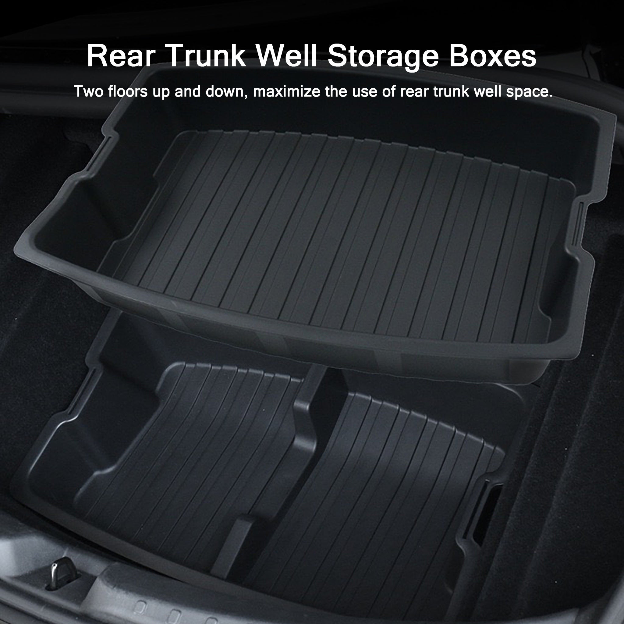 Rear Trunk Well Storage Organizer Boxes for Tesla Model 3 Highland 2024+