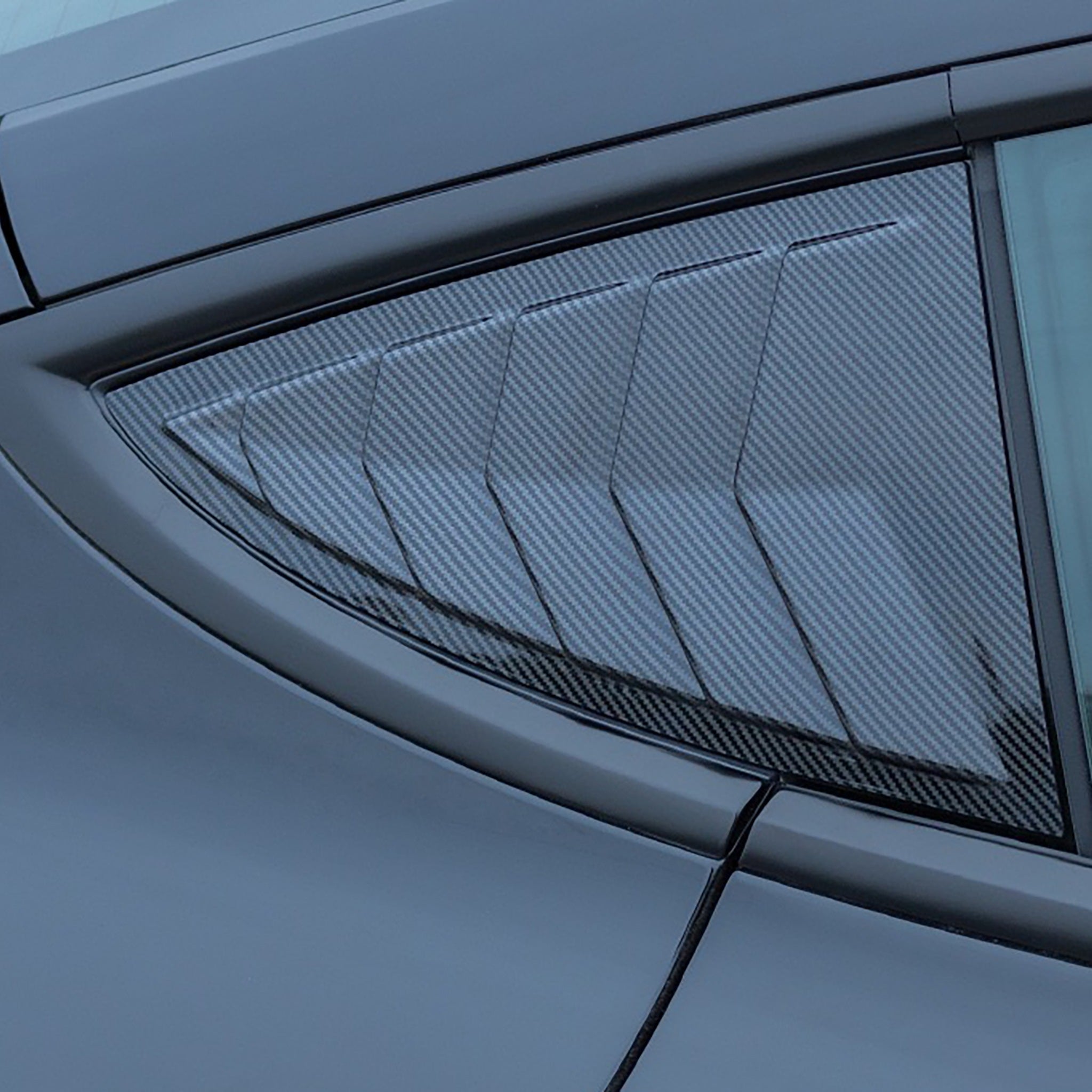 Racing-Style Rear Side Quarter Window Louvers for Tesla Model 3 2017-2024