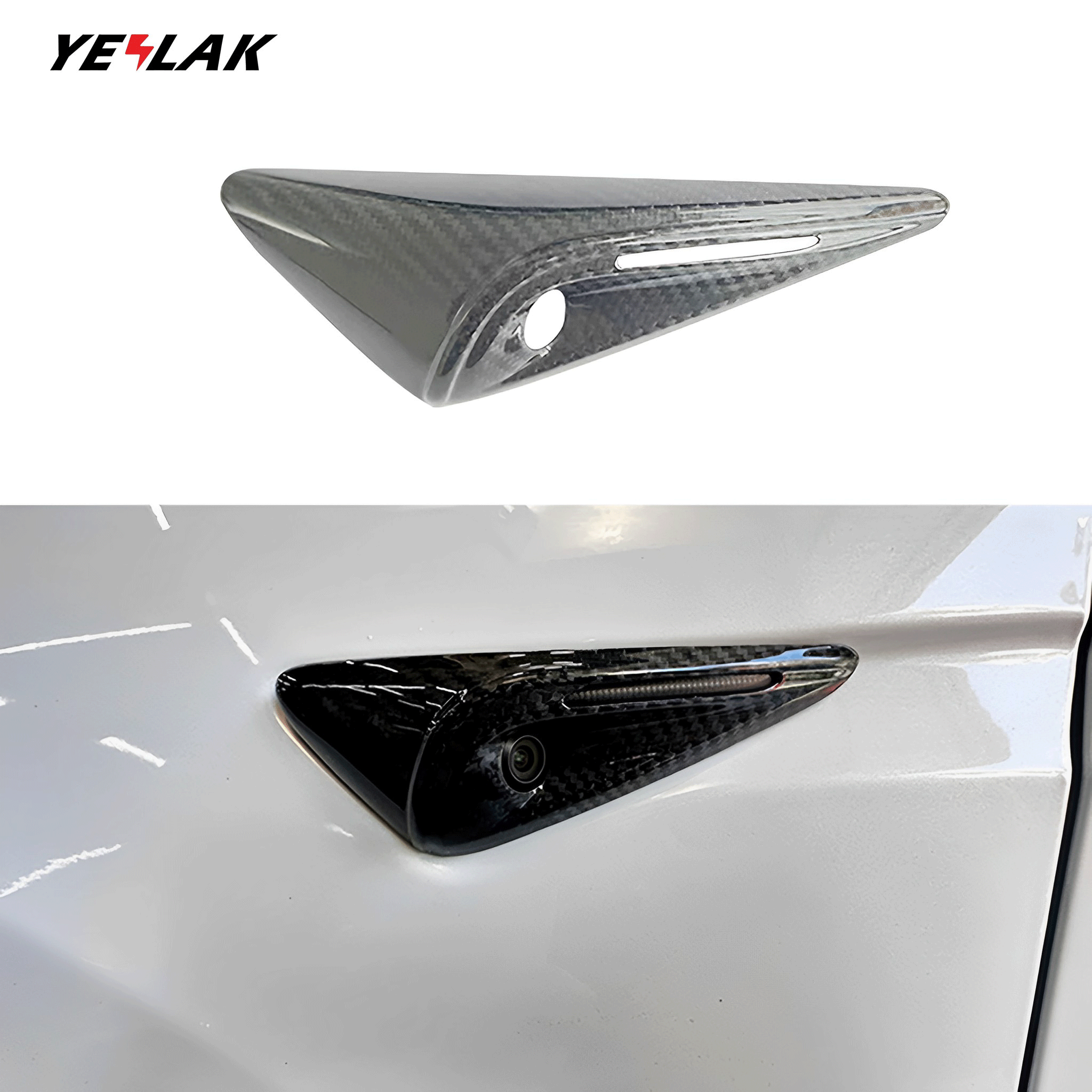 Teego Tesla 2024+ Model 3 & Model Y Real Carbon Fiber Side Camera Covers