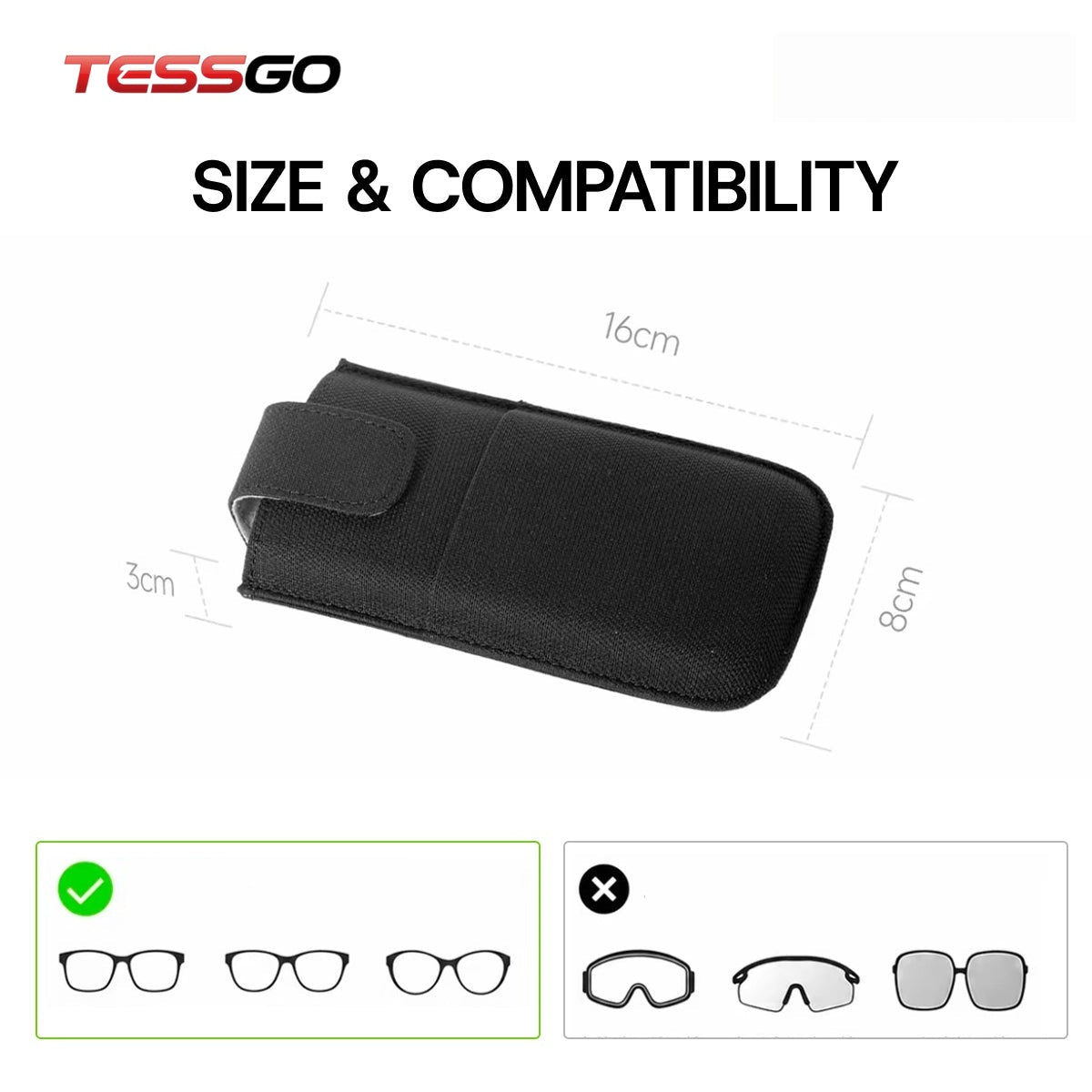 TESSGO Magnetic A Pillar Glasses Holder for Model 3 Model Y and Model YL 2021–2024