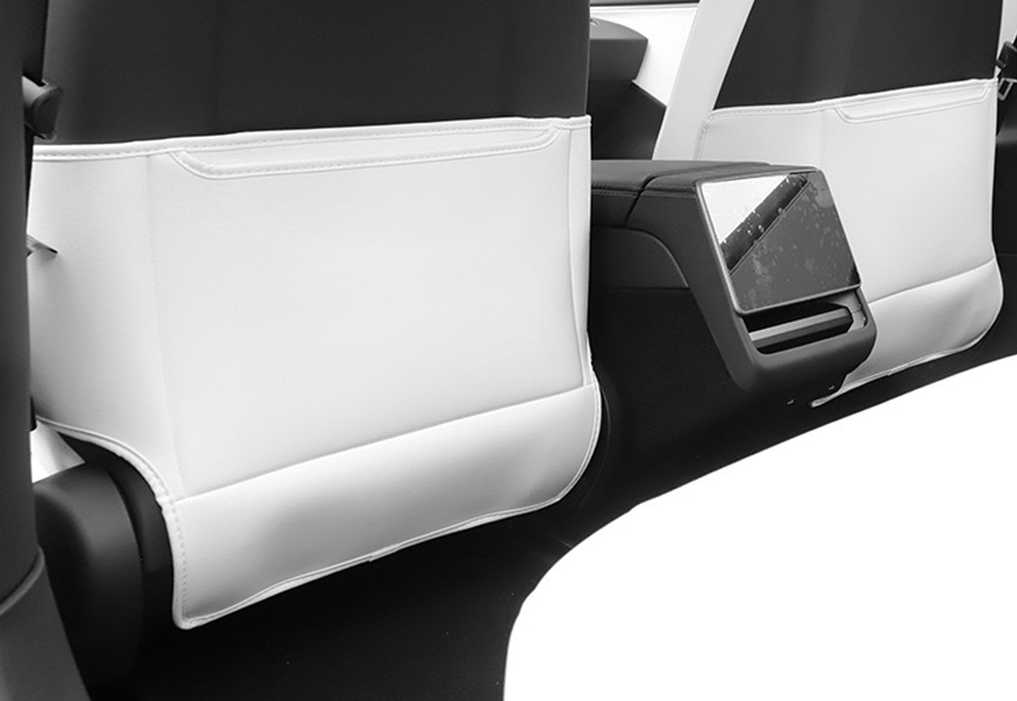Seat Back Kick Protector for Tesla Model 3 & Model Y (2017–2025+) – Premium Leather, Waterproof, with Storage Pocket | Teego