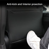 Seat Back Kick Protector for Tesla Model 3 & Model Y (2017–2025+) – Premium Leather, Waterproof, with Storage Pocket | Teego