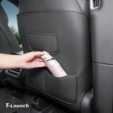 Nappa Leather Front Seat Back Kick Mats for Tesla Model Y L 2026+