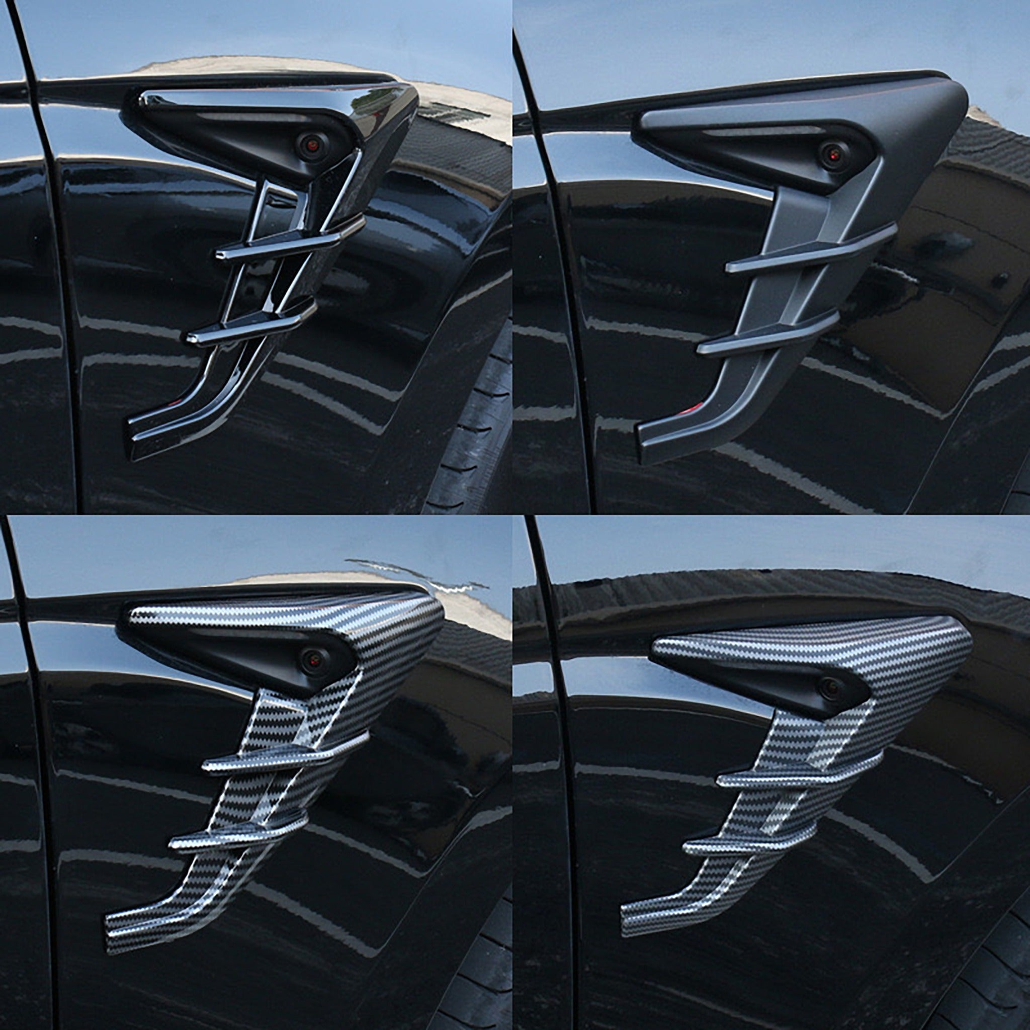 Sporty Side Camera Trim Covers for Tesla Model 3 Highland & 2024+ Model Y (HW4.0) – Sporty Look & Camera Protection | Teego