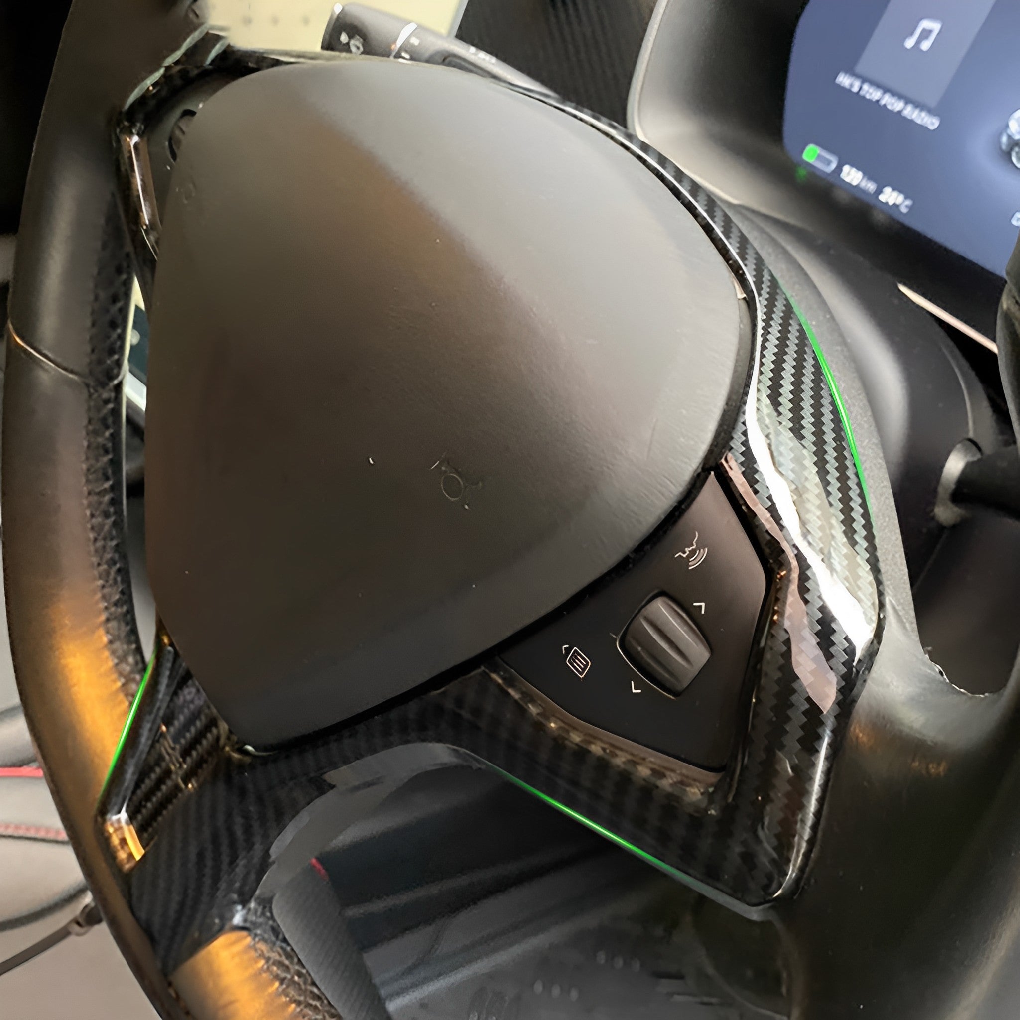 Carbon Fiber Steering Wheel Frame Trim for Tesla Model S/X 2014–2021