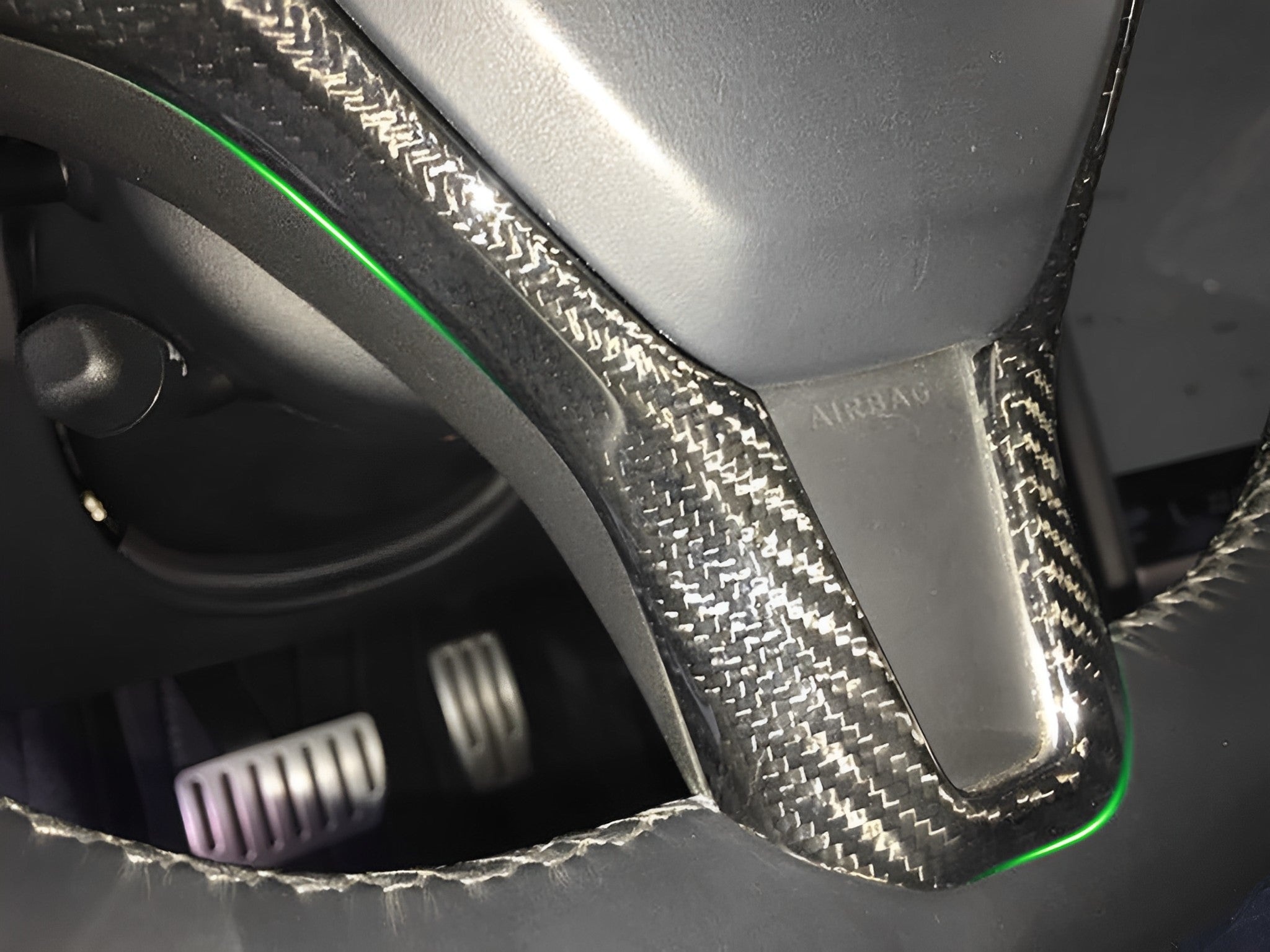 Carbon Fiber Steering Wheel Frame Trim for Tesla Model S/X 2014–2021