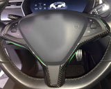 Carbon Fiber Steering Wheel Frame Trim for Tesla Model S/X 2014–2021