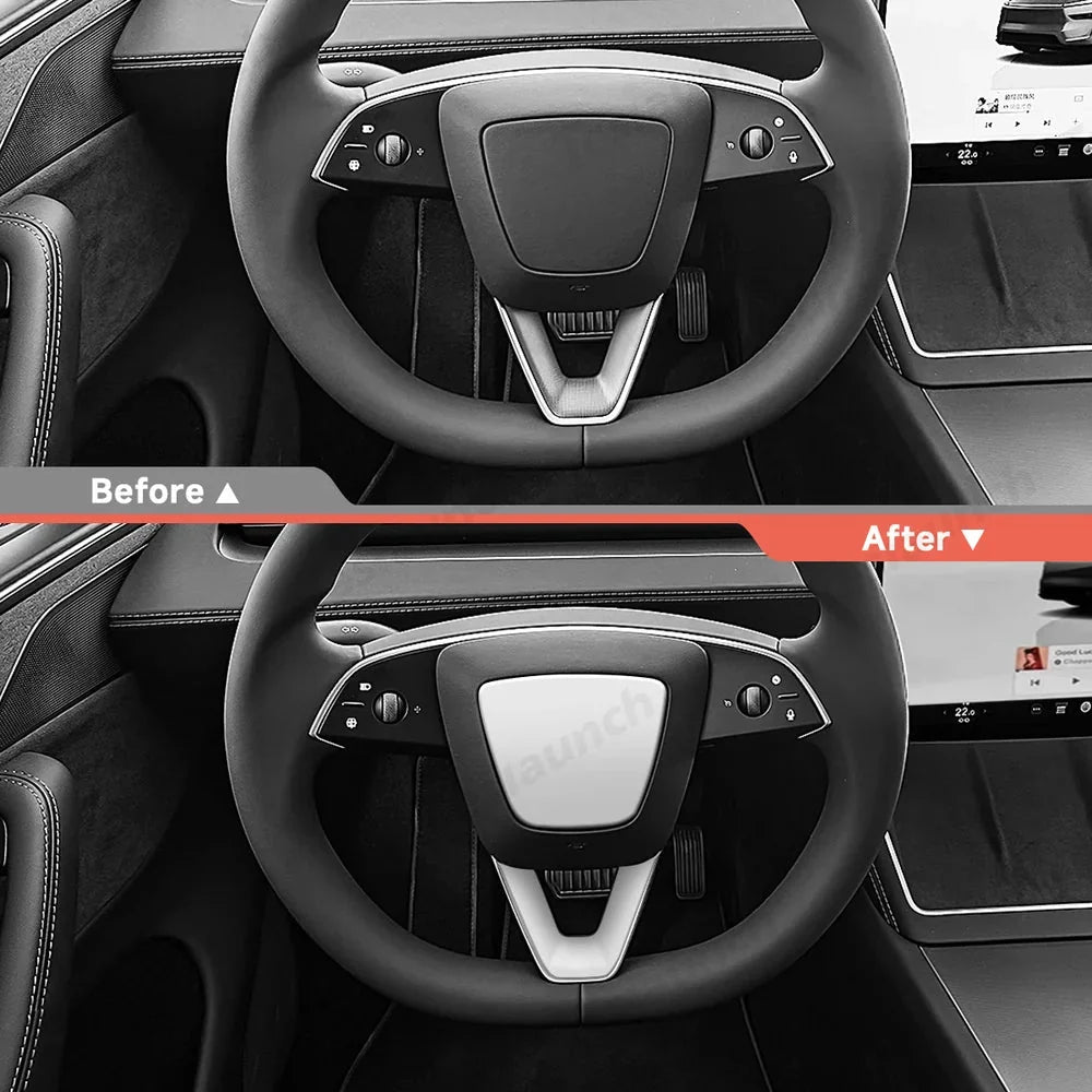 ABS Steering Wheel Center & V-Shape Trim for Tesla Model YL 2026+