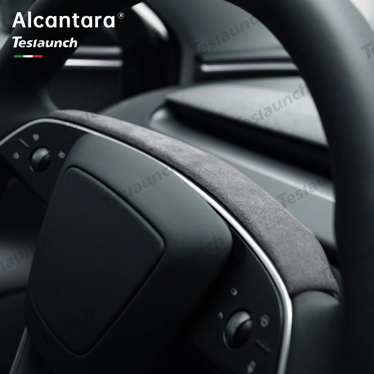 Alcantara Steering Wheel Strip Cover for Tesla Model Y L 2026+