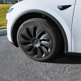 Tessgo 19" Überturbine Style Wheel Covers for Model Y Juniper – Matte Black Hubcaps for Crossflow Wheels, OEM Fit Upgrade