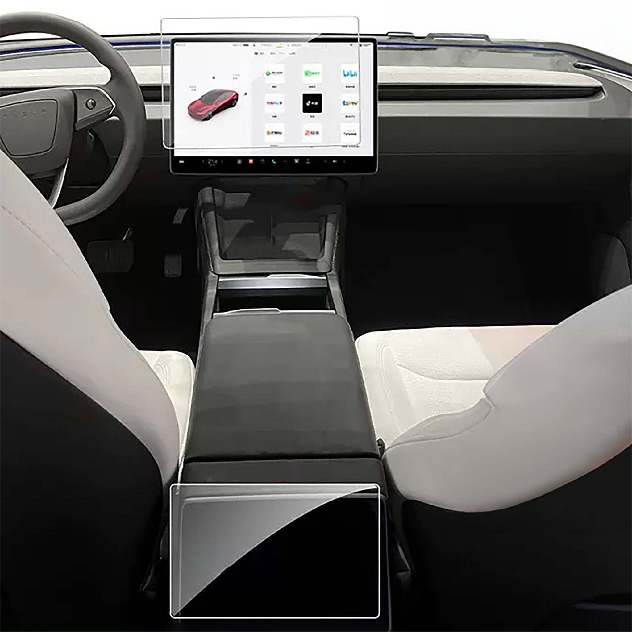 Tempered Glass Screen Protector for Front + Rear Screens – 2024+ Model 3 Highland & 2025 Model Y Juniper
