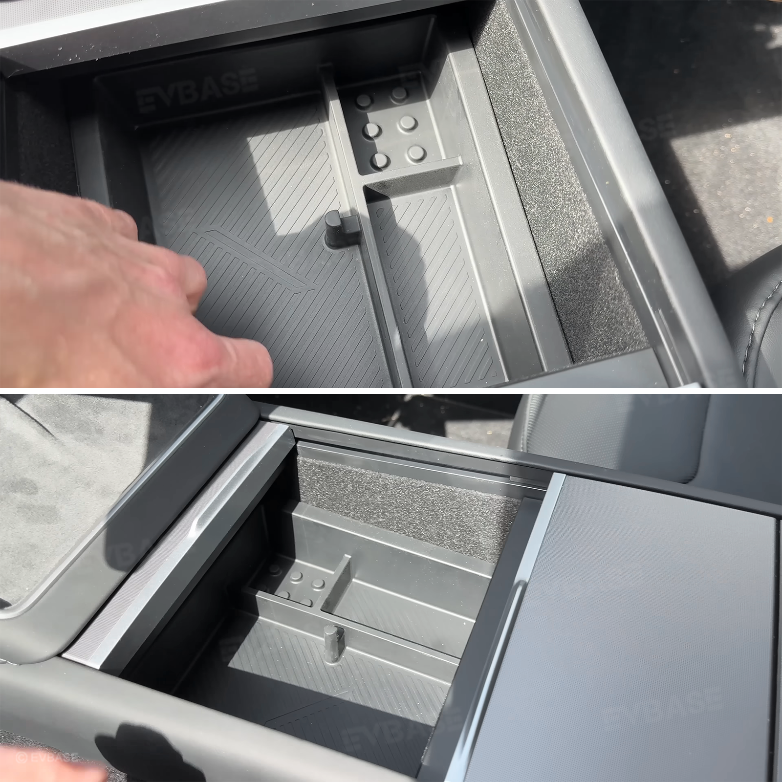 Model 3 Highland Storage Box Double Layer Center Console Organizer Tray Silicone Liner