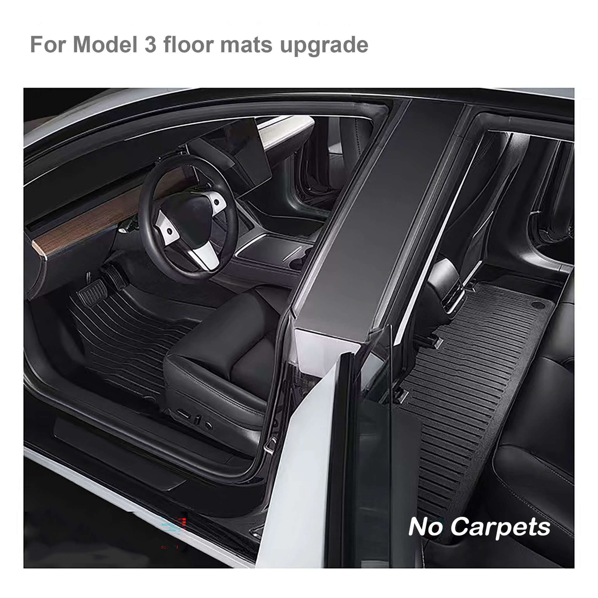 Bundle: Model 3 Floor Mats & Liners Full Set 8 PCS 2017-2023.9