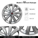 Sport Style 18" Wheel Covers for Model 3 2017–2023 Matte Black Set of 4