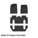 2021-2025+ All Weather Floor Mats For Model X (6 Seater)